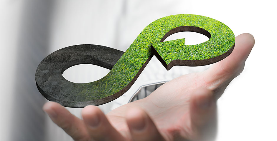 Concepto de economía circular verde y sostenible