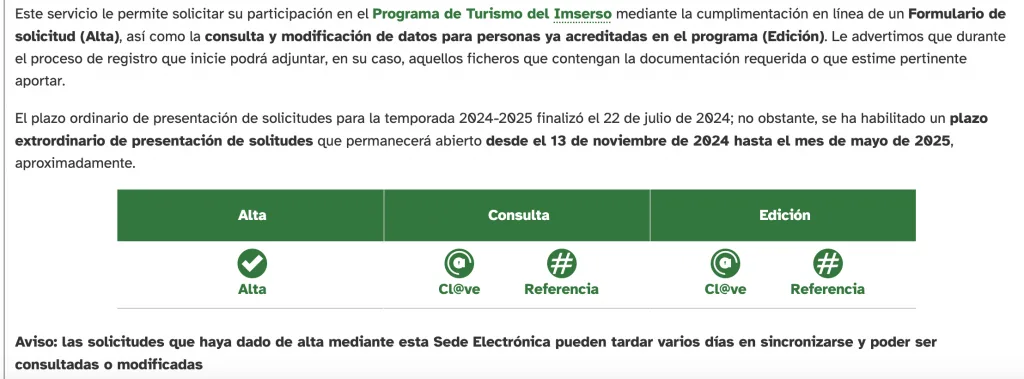 Cómo inscribirse en el IMSERSO vía online paso a paso.