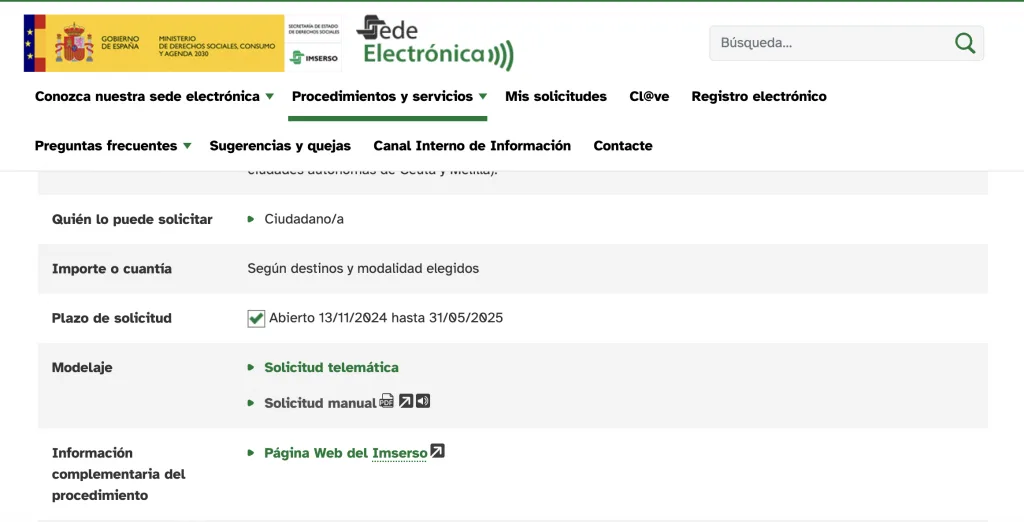 Cómo inscribirse en el IMSERSO vía online paso a paso 